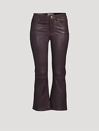 Le Crop Mini Leather Bootcut Trousers