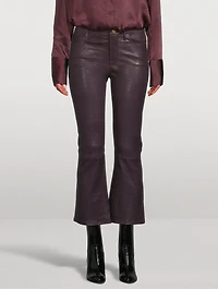 Le Crop Mini Leather Bootcut Trousers