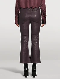 Le Crop Mini Leather Bootcut Trousers