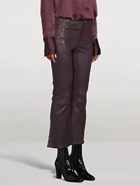 Le Crop Mini Leather Bootcut Trousers