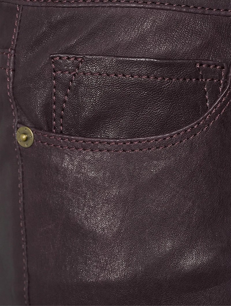 Le Crop Mini Leather Bootcut Trousers