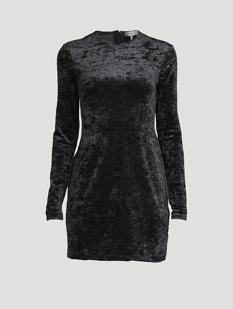 Long-Sleeve Velvet Mini Dress