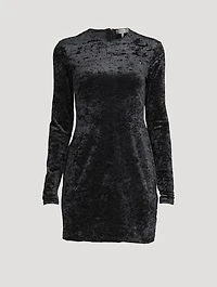 Long-Sleeve Velvet Mini Dress