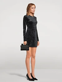 Long-Sleeve Velvet Mini Dress