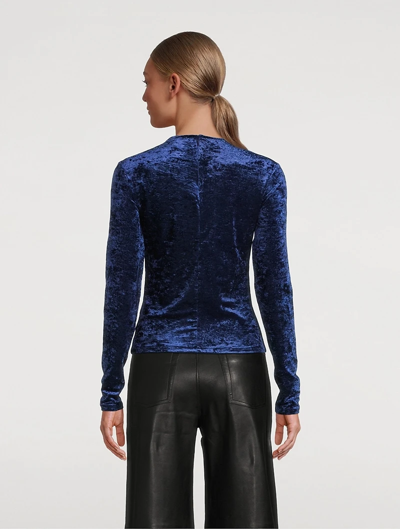 Long-Sleeve Velvet Top