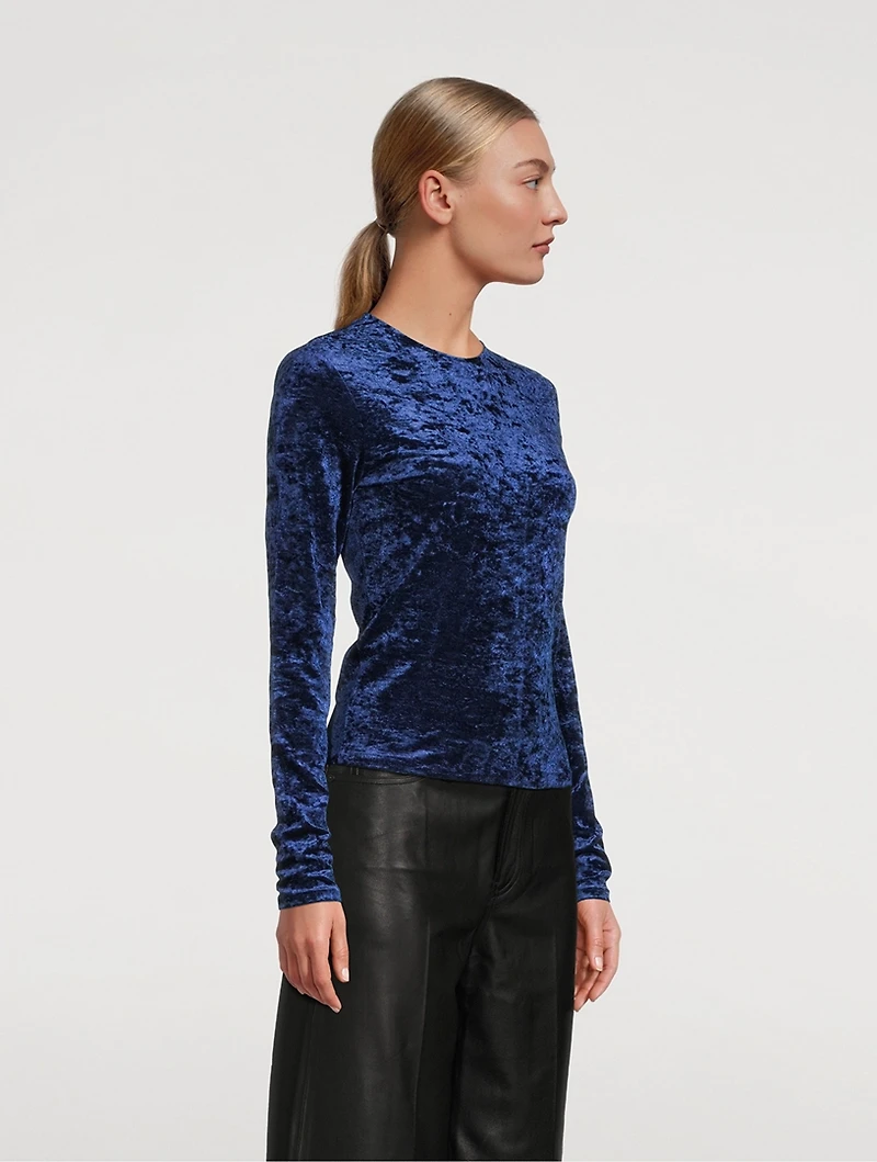 Long-Sleeve Velvet Top