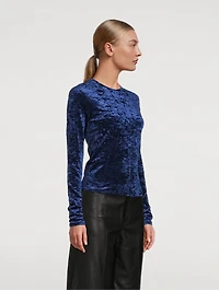 Long-Sleeve Velvet Top