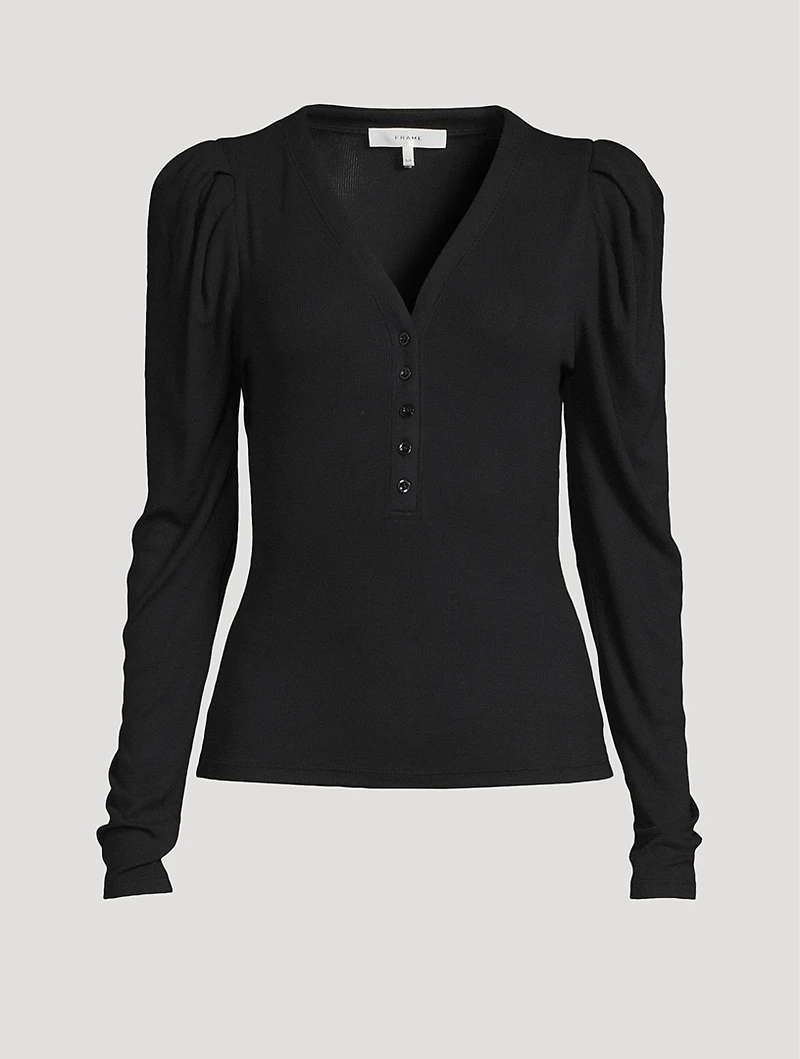 Puff-Sleeve Henley