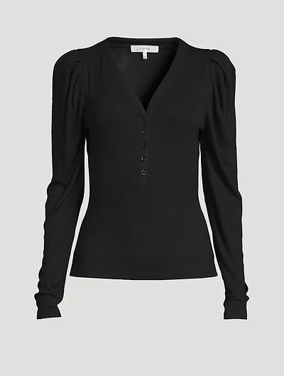 Puff-Sleeve Henley