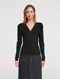 Puff-Sleeve Henley