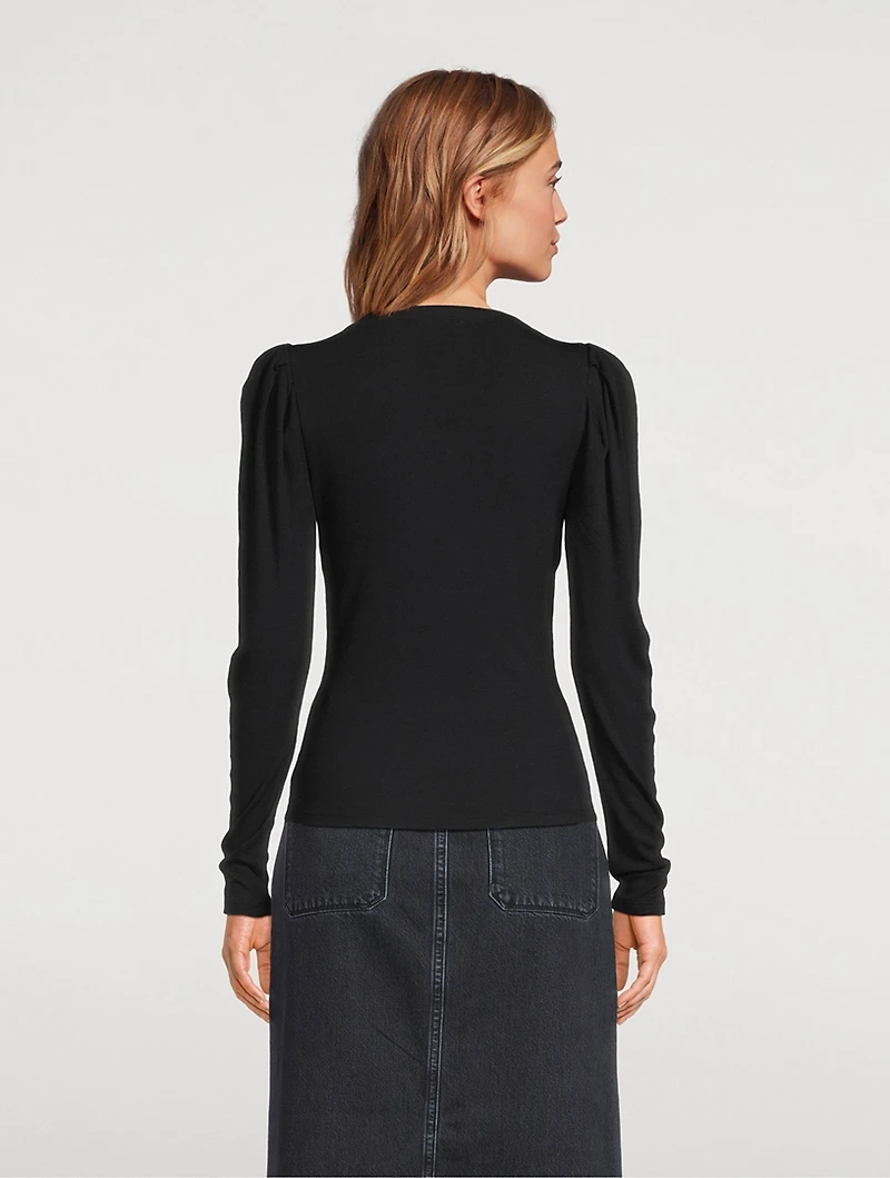 Puff-Sleeve Henley