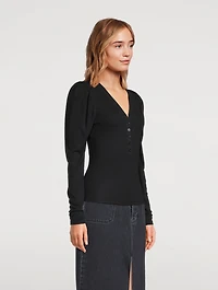 Puff-Sleeve Henley