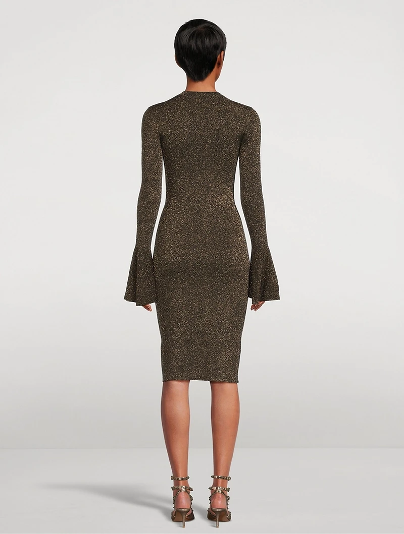 Godet Lurex Midi Dress