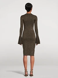 Godet Lurex Midi Dress