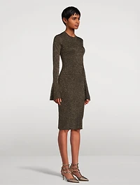 Godet Lurex Midi Dress