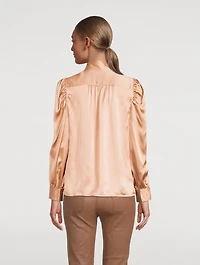 Gillian Puff-Sleeve Silk Blouse
