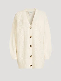 Oversized Cable-Knit Wool Cardigan