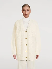 Oversized Cable-Knit Wool Cardigan