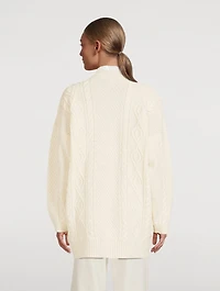 Oversized Cable-Knit Wool Cardigan