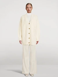 Oversized Cable-Knit Wool Cardigan