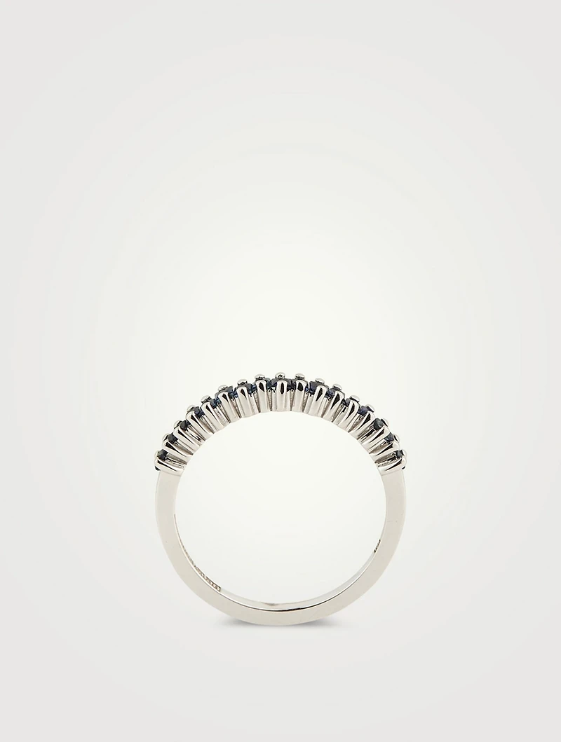 18K White Gold Eternity Ring With Blue Sapphires