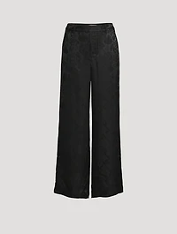 Frame x Ritz Paris Jacquard Silk Wide-Leg Trousers