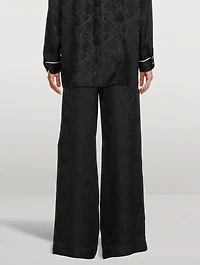 Frame x Ritz Paris Jacquard Silk Wide-Leg Trousers