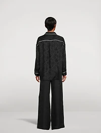 Frame x Ritz Paris Jacquard Silk Pajama Shirt