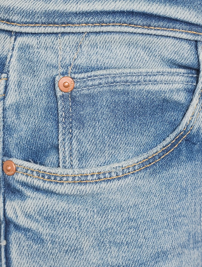 The Dazzler Straight-Leg Ankle Jeans With Step Fray