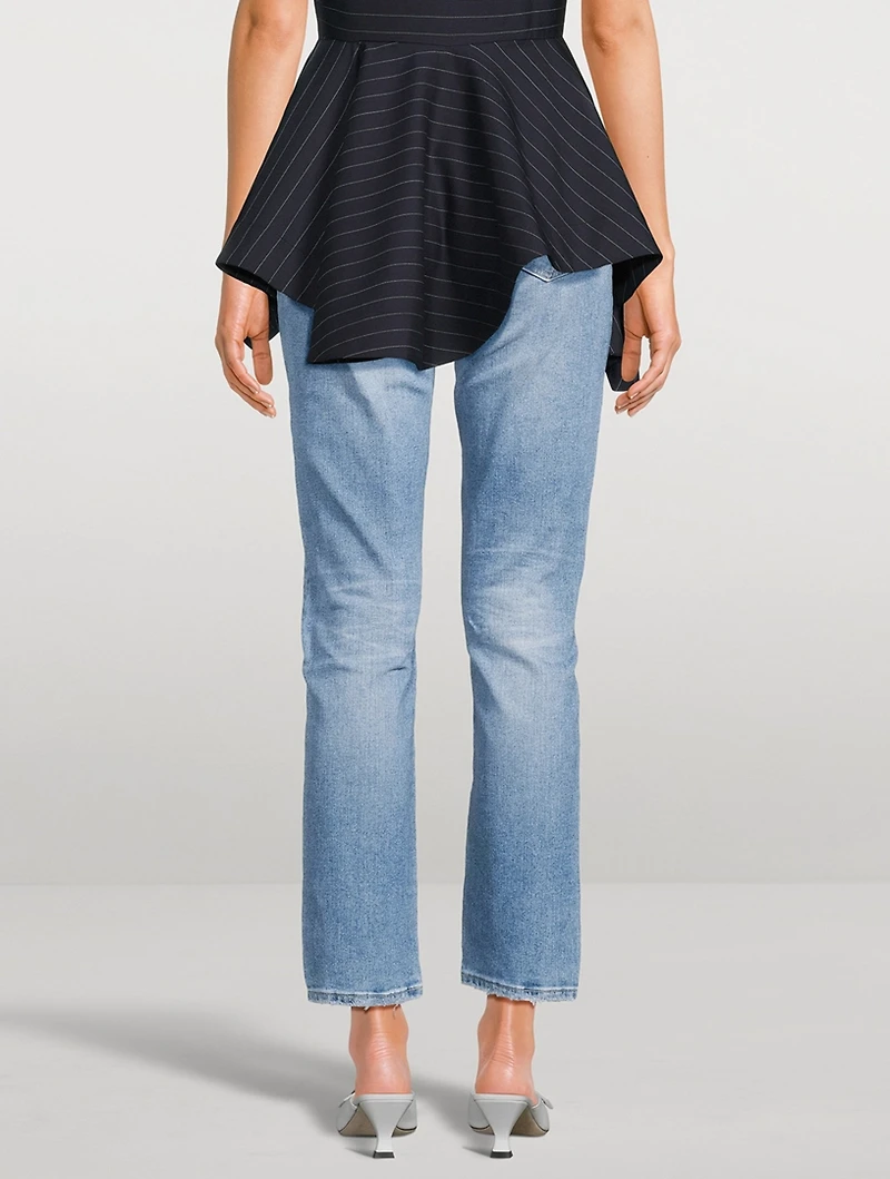 Mari High-Rise Slim Straight Jeans