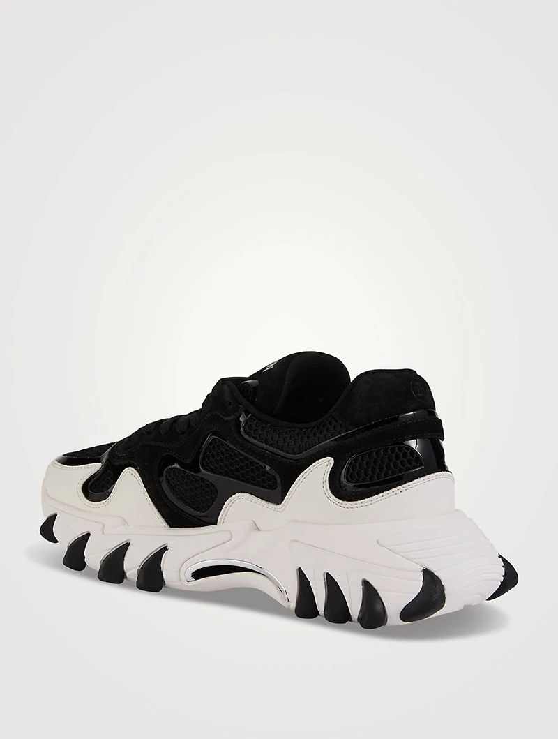 B-East Leather Suede And Mesh Sneakers