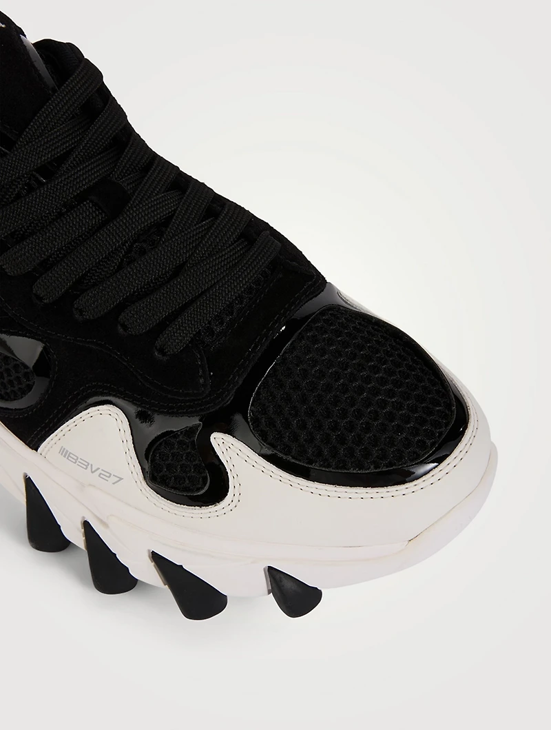 B-East Leather Suede And Mesh Sneakers