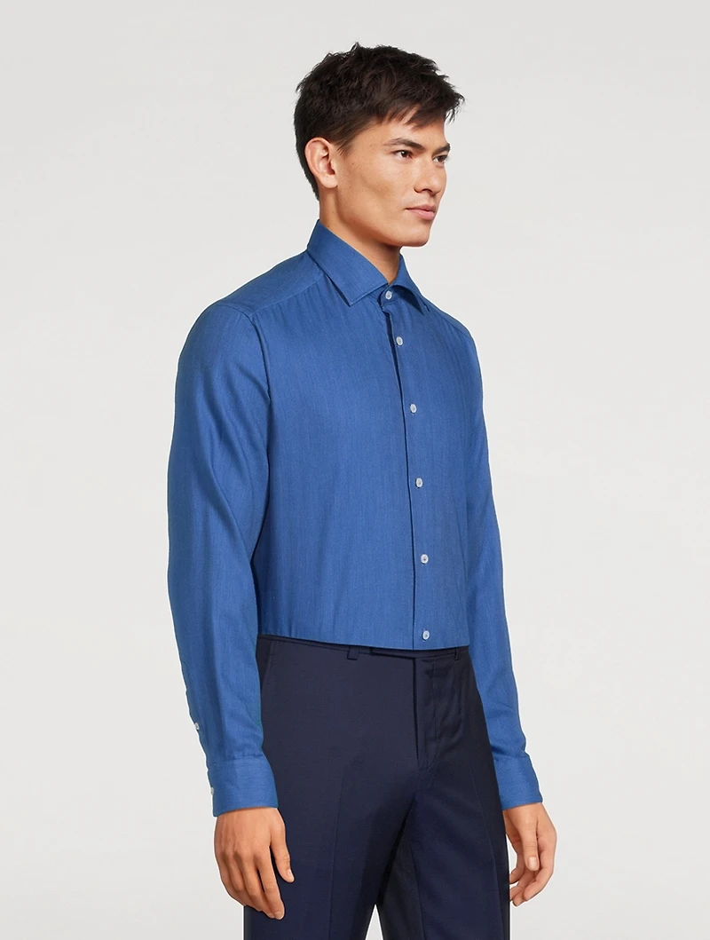 Bellamy Herringbone Cotton-Blend Shirt