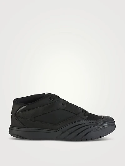 Leather And Nylon Skate Sneakers