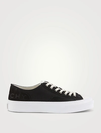 City Canvas And Suede Sneakers