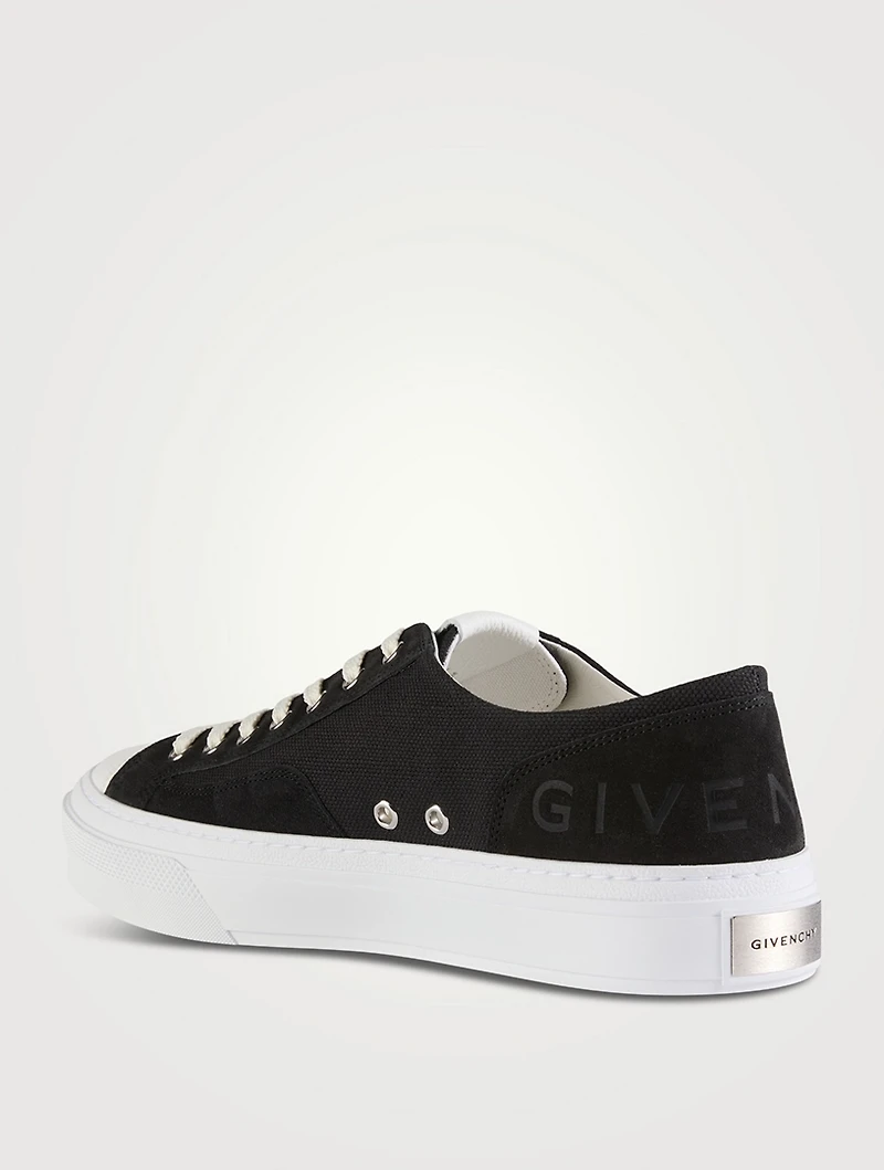 City Canvas And Suede Sneakers