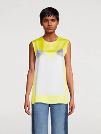 Trompe L'œil Technical Satin Tank Top