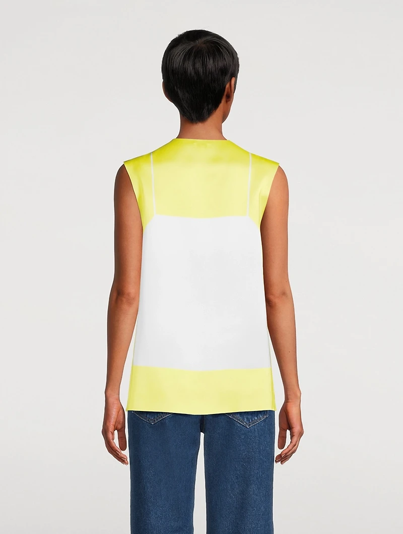 Trompe L'œil Technical Satin Tank Top