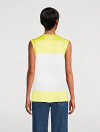 Trompe L'œil Technical Satin Tank Top