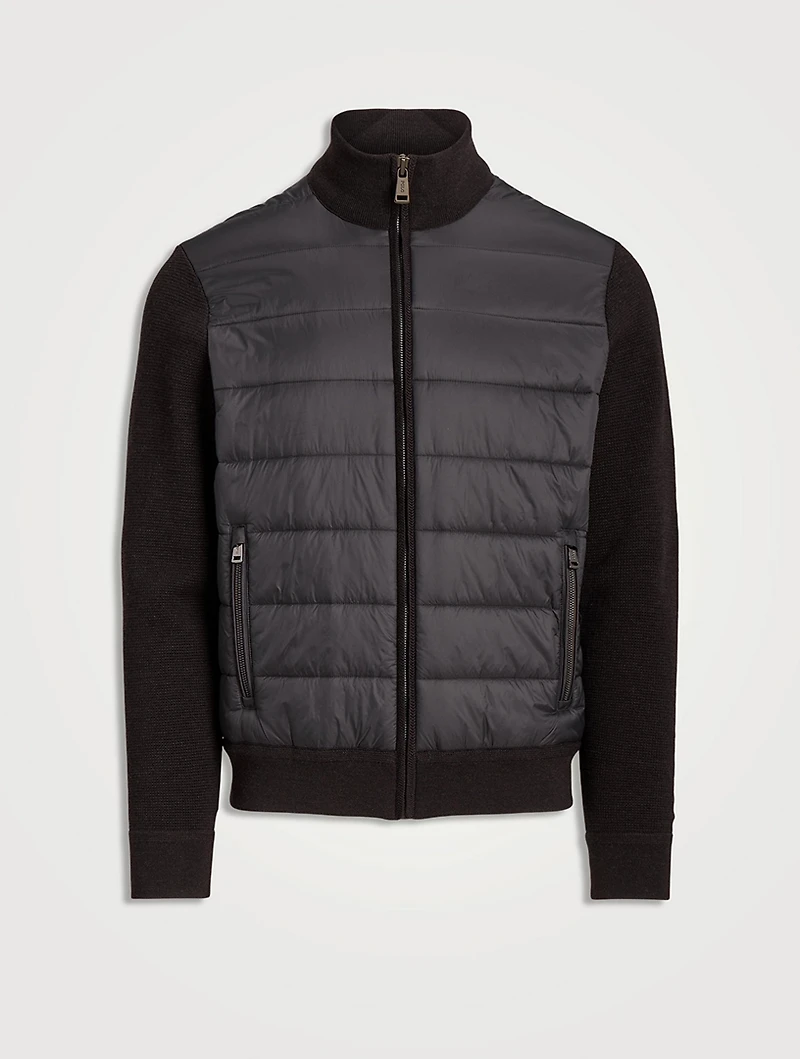 Wool Hybrid Full-Zip Sweater
