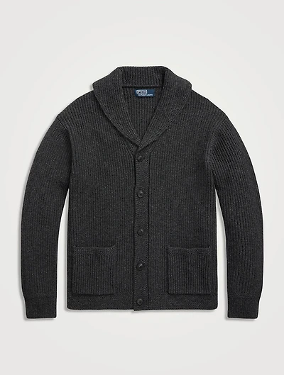 Wool-Blend Shawl-Collar Cardigan