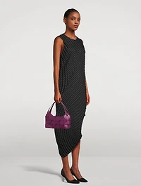 Curved Pleats Wool-Blend Midi Dress