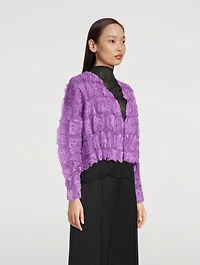 Fuzzy Pleats Cardigan