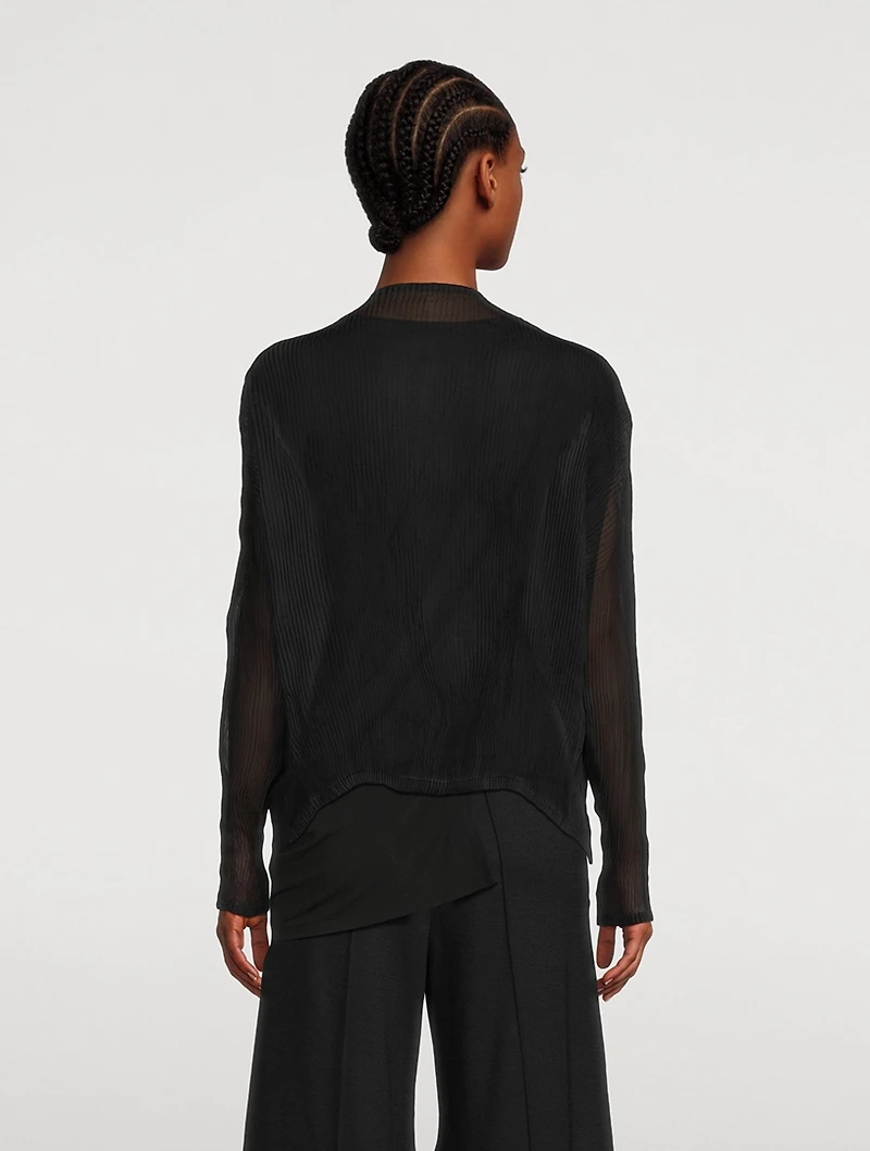 Chiffon Twist Mockneck Top