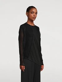 Chiffon Twist Mockneck Top