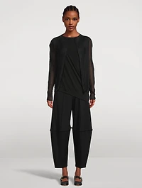 Chiffon Twist Mockneck Top