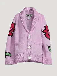 Flower Wool Sweater Jacket