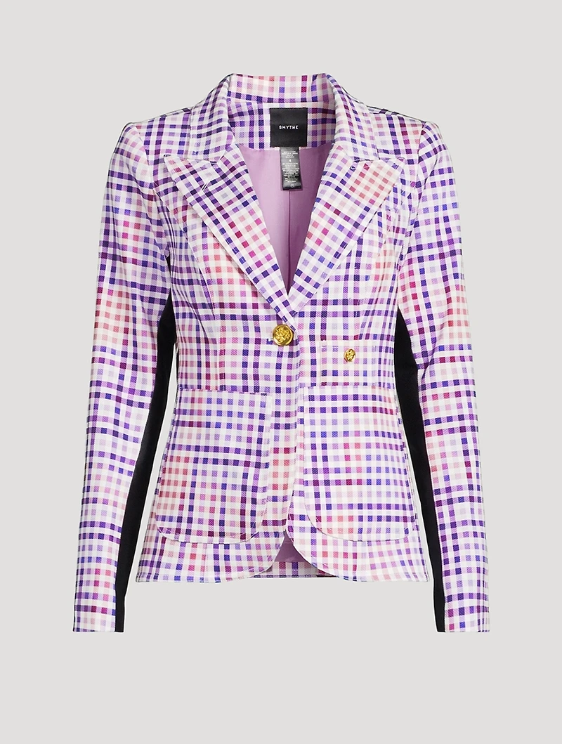 Tux Stripe Blazer Gingham Print