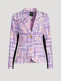 Tux Stripe Blazer Gingham Print