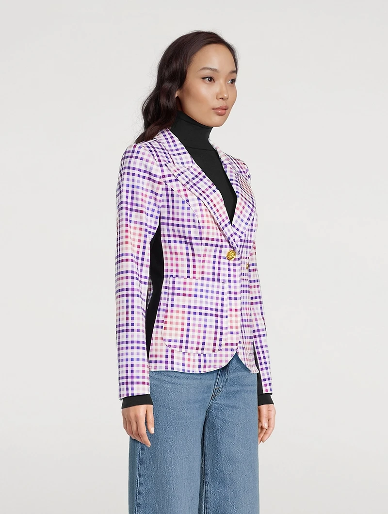 Tux Stripe Blazer Gingham Print